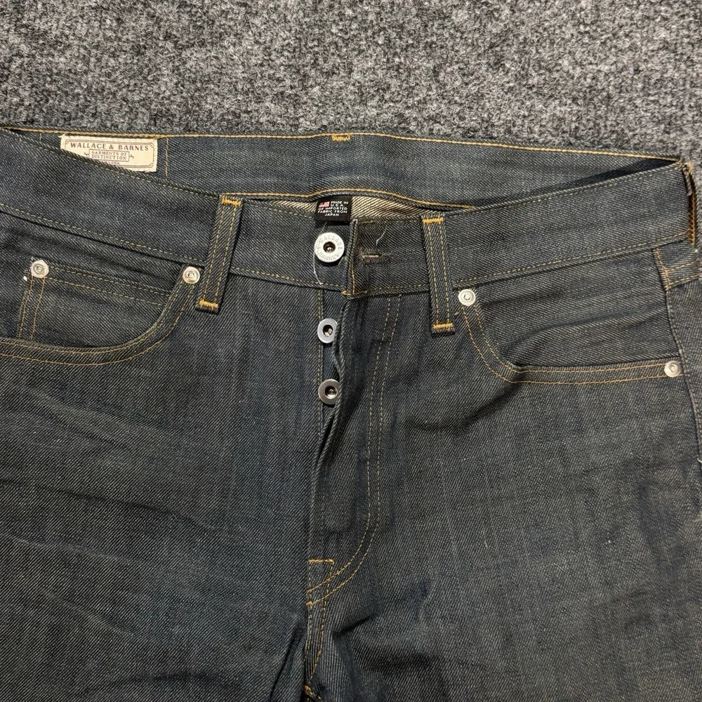 Wallace & Barnes Selvedge Jeans Mens 28x32 Indigo Raw‎ Japanese Denim Workwear